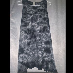 tie dye soft sleeveless dress with lace detail